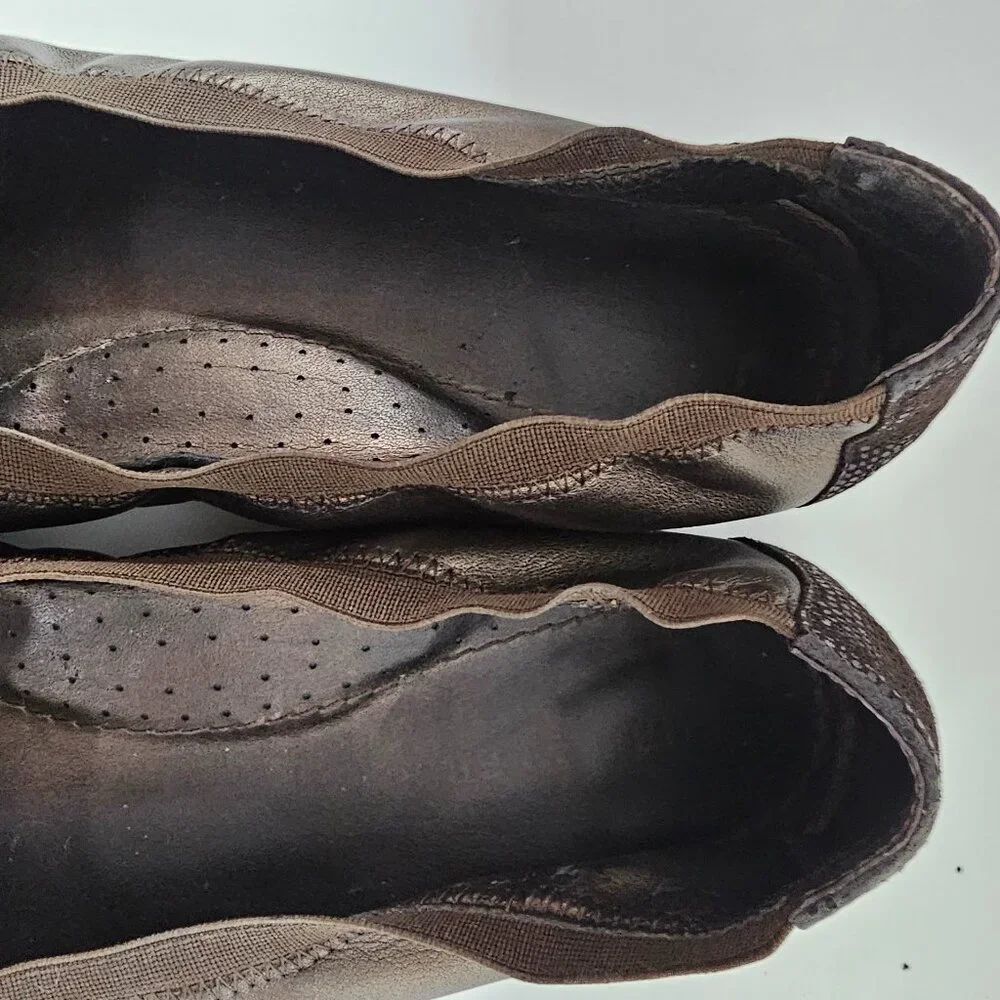 Audrey Brooke Ballet Flat Cap Toe Indie Grunge Casual Leather 8.5